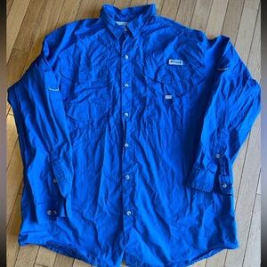 Columbia Men's Vibrant Blue PFG Fishing Shirt